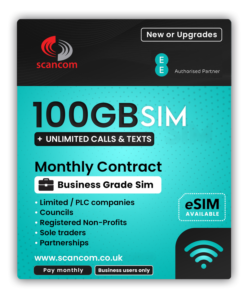 EE 100GB Data + Unlimited Calls & Texts SIM / eSIM £9 per month for 24 months