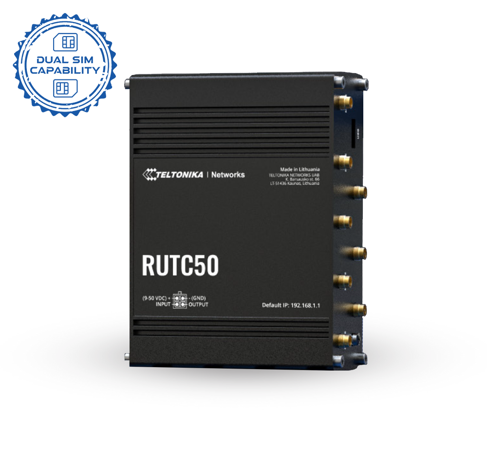 RUTC50 WI-FI 6 5G Router Dual Sim + Optional Data Sims