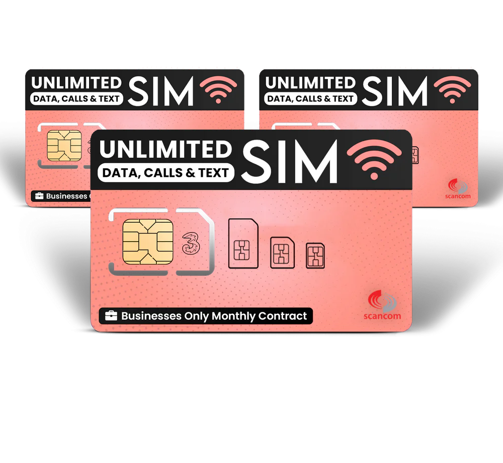 Three Unlimited Data, Calls and Texts £10 per month *Minimum 3 Lines* - Offer Expires 4th Feb 2025