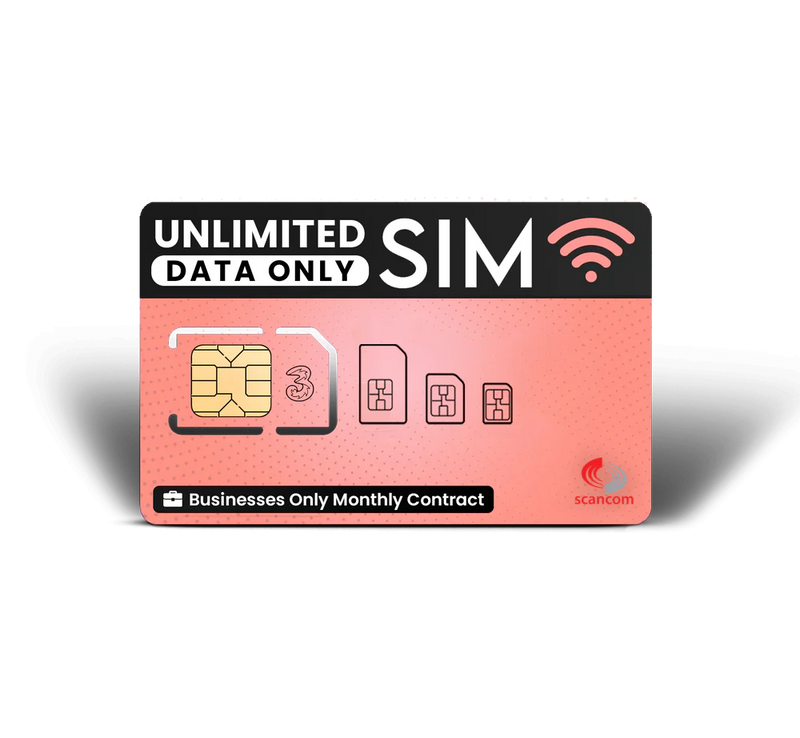 Three Large Business Unlimited SIMS from £5.00 per month 100 pack