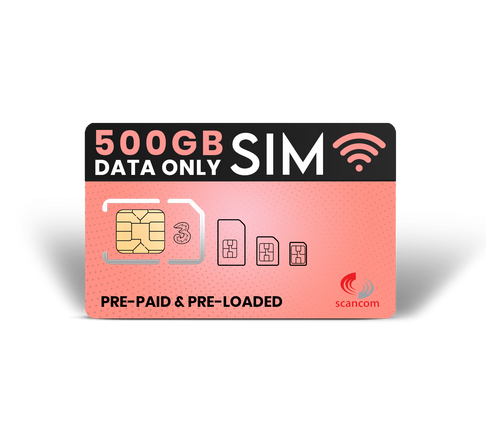 Three 500GB Preloaded Data - Less than £5 per month - no contract no committment