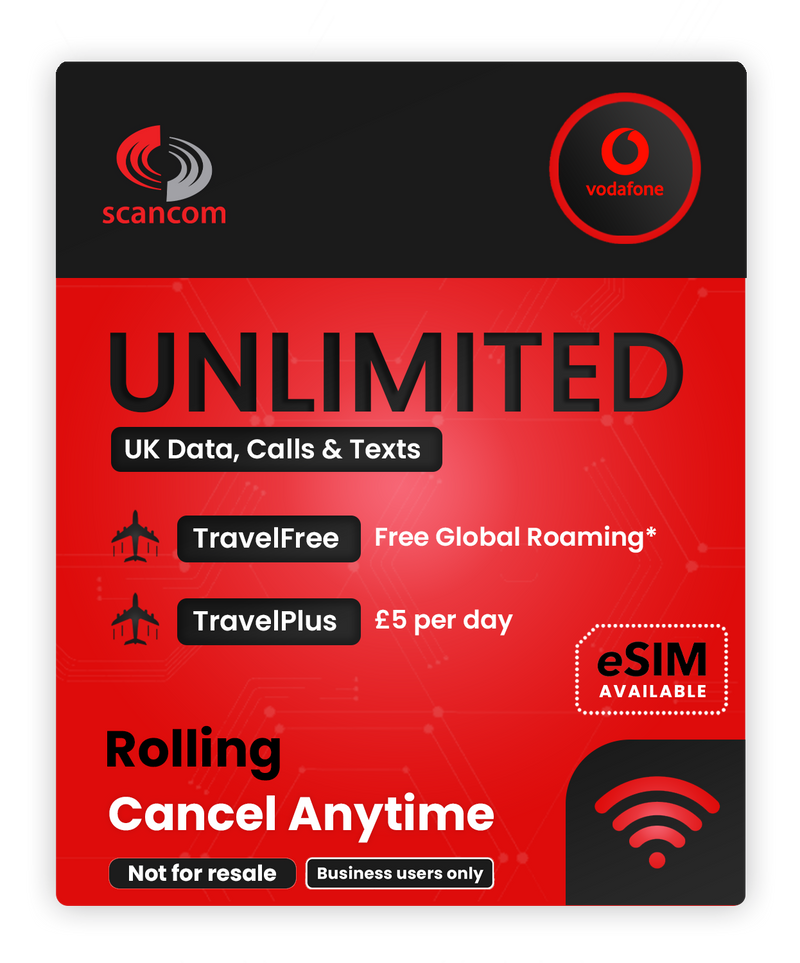 Vodafone Unlimited Data, Calls & Texts Rolling SIM £22pm - Cancel Anytime