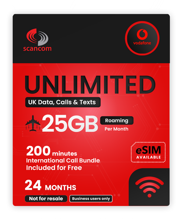 Vodafone Unlimited Data, Calls & Texts  £22pm for 24 months